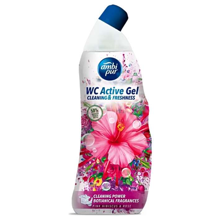 Гель для туалета Ambi Pur WC Botanical Fragrances Гибискус и роза, 750 мл - 